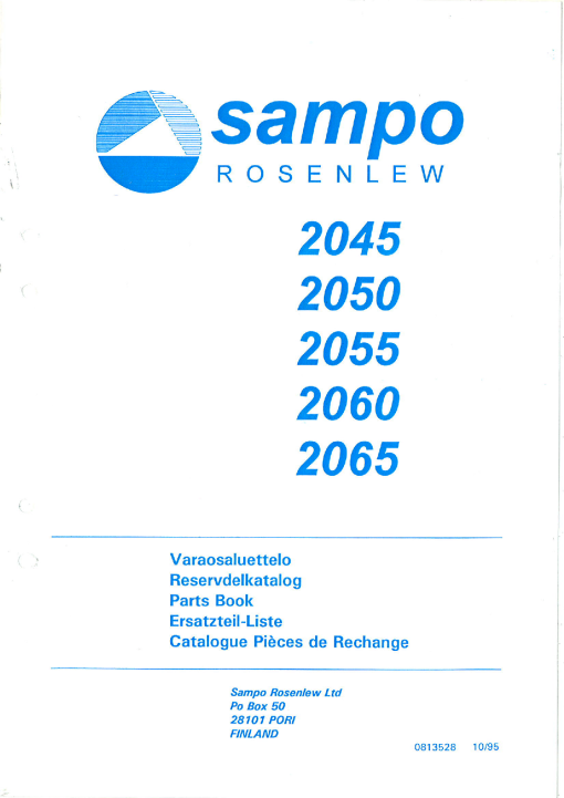 Sampo 2045_2050_2055_2060_2065_until_1995 Parts manual catalog PDF Download