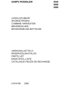 Sampo 3045_3065_3085 Parts manual catalog PDF Download