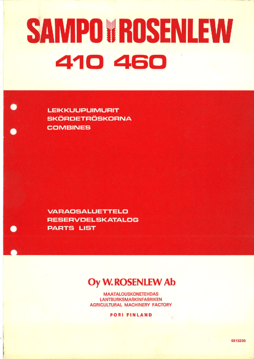 Sampo 410_460 Parts manual catalog PDF Download