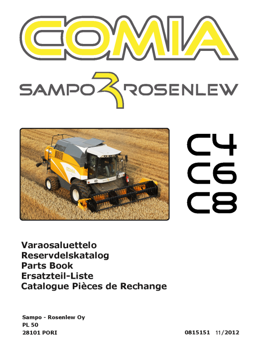 Sampo Comia_C4_C6_C8_2 Parts manual catalog PDF Download