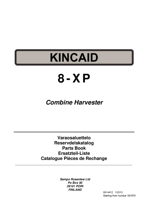Sampo Kincaid Parts manual catalog PDF Download