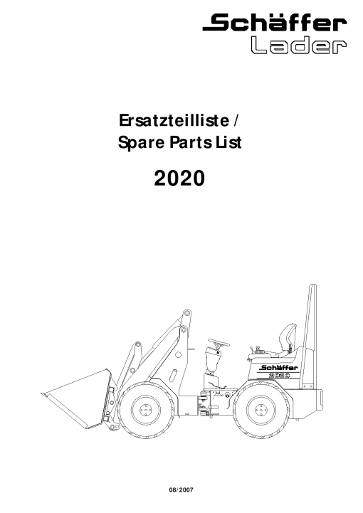 Schaffer 2020 Parts manual catalog PDF Download