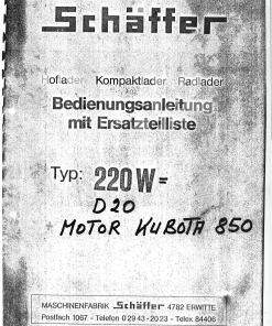 Schaffer 220W Parts manual catalog PDF Download