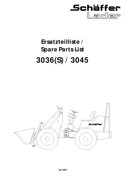 Schaffer 3036_3045 Parts manual catalog PDF Download