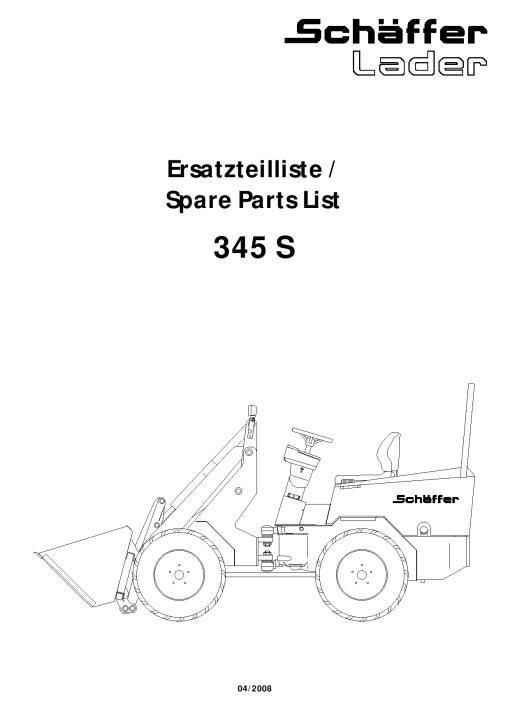 Schaffer 345S Parts manual catalog PDF Download