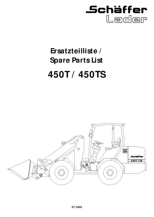 Schaffer 450T Parts manual catalog PDF Download