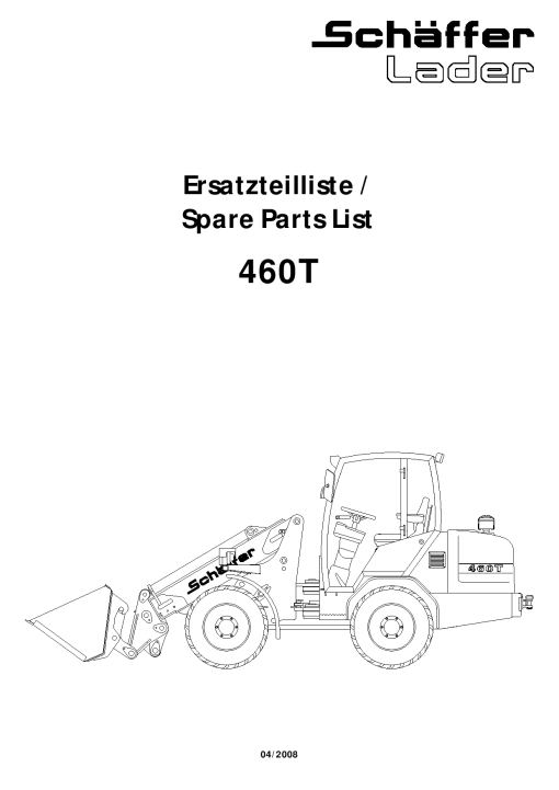 Schaffer 460 Parts manual catalog PDF Download