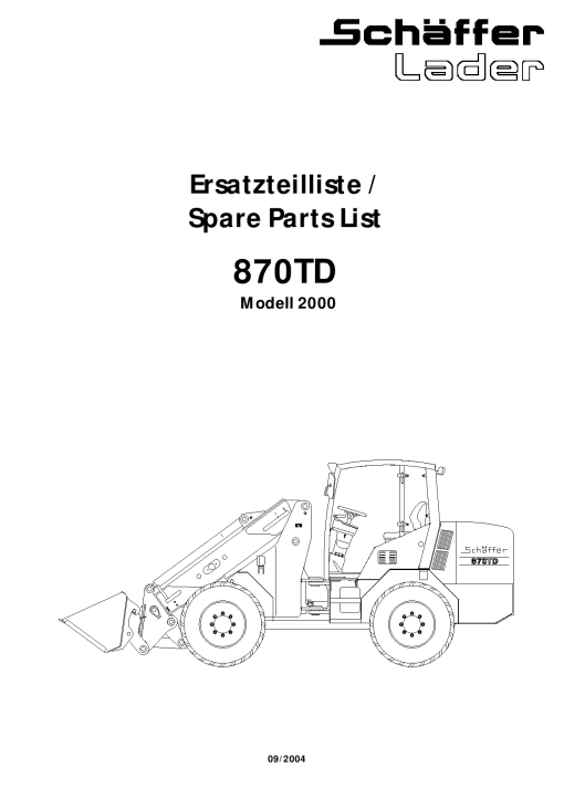 Schaffer 870TD Parts manual catalog PDF Download
