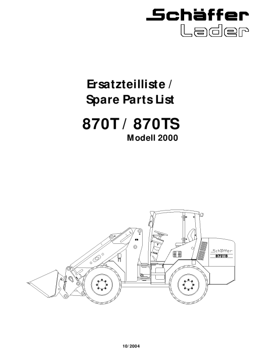 Schaffer 870T_TS Parts manual catalog PDF Download