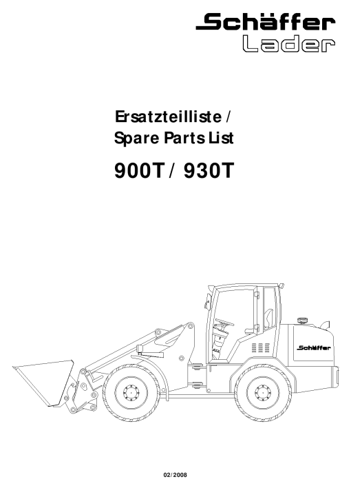 Schaffer 900_930 Parts manual catalog PDF Download