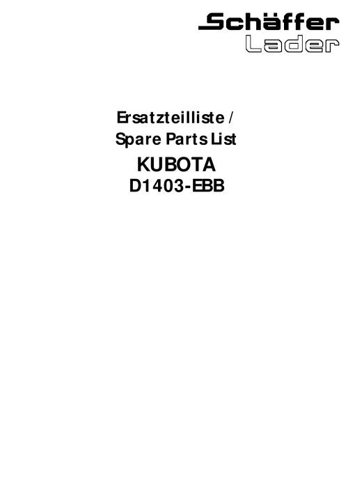 Schaffer D1403 Engine Parts manual catalog PDF Download
