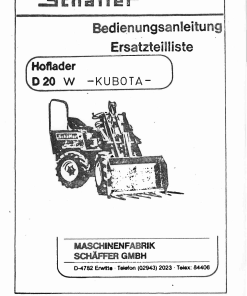 Schaffer D20W Parts manual catalog PDF Download