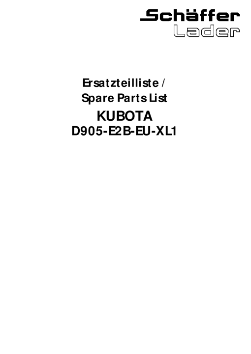 Schaffer D905_E2B_EU Engine Parts manual catalog PDF Download