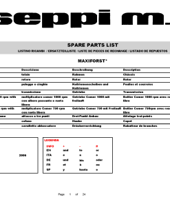 Seppi Maxiforst Parts manual catalog PDF Download