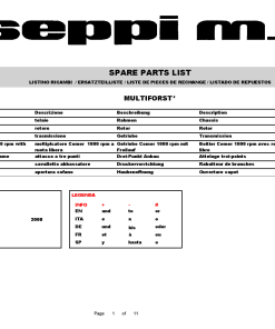 Seppi Multiforst Parts manual catalog PDF Download