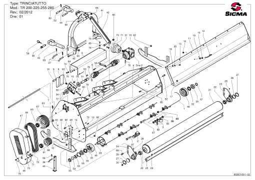 Sicma TR200_TR225_TR255_TR280 Parts manual catalog PDF Download