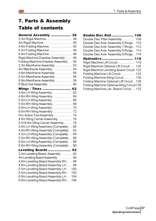 Simba Cultipress_330_660 Parts manual catalog PDF Download