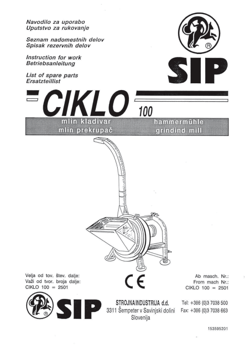 Sip Ciklo_100 Parts manual catalog PDF Download