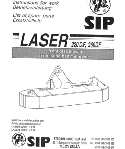 Sip Laser_220_260 Parts manual catalog PDF Download