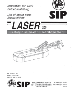 Sip Laser_300 Parts manual catalog PDF Download