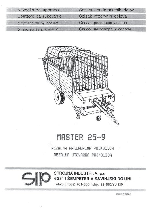 Sip Master_25-9 Parts manual catalog PDF Download