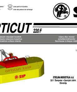 Sip Opticut_220F Parts manual catalog PDF Download