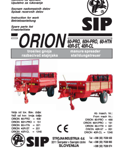 Sip Orion_60_40R Parts manual catalog PDF Download