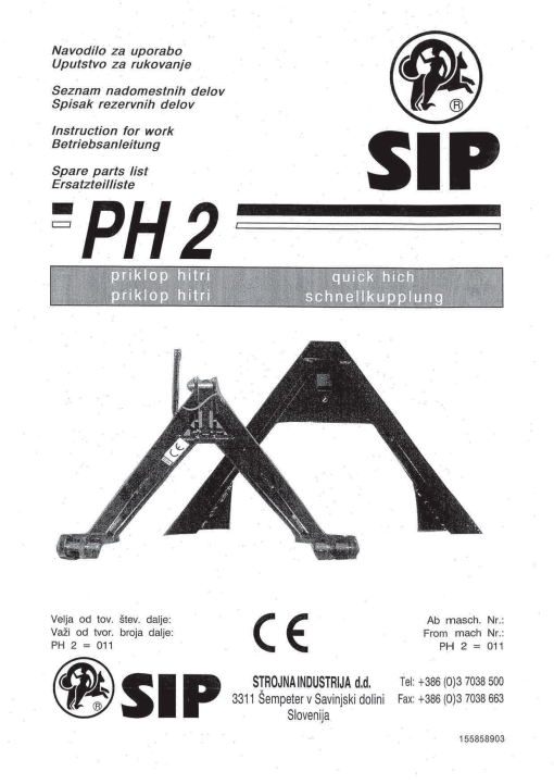 Sip PH2 Parts manual catalog PDF Download