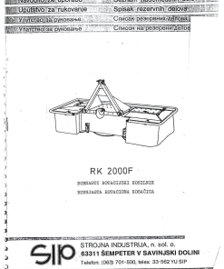 Sip RK_2000F Parts manual catalog PDF Download
