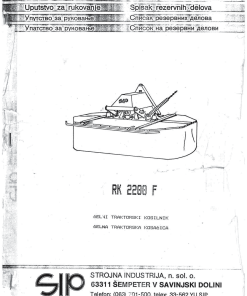 Sip RK_2200F Parts manual catalog PDF Download