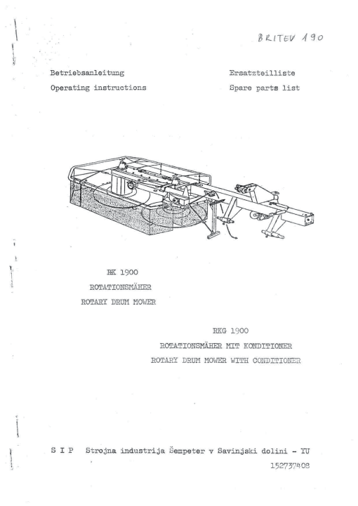 Sip RK_RKG_1900 Parts manual catalog PDF Download