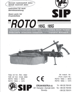 Sip Roto_165G_185G Parts manual catalog PDF Download