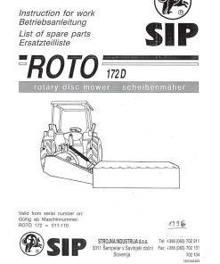 Sip Roto_172D Parts manual catalog PDF Download