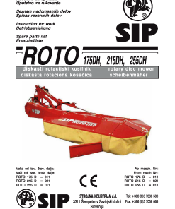 Sip Roto_175DH_215DH_255DH Parts manual catalog PDF Download