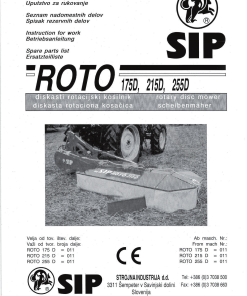 Sip Roto_175D_215D_255D Parts manual catalog PDF Download