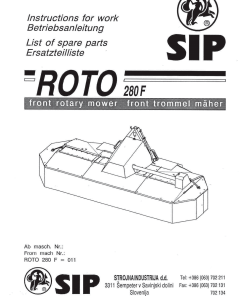 Sip Roto_280F Parts manual catalog PDF Download
