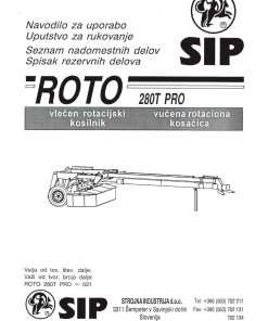 Sip Roto_280T_Pro Parts manual catalog PDF Download