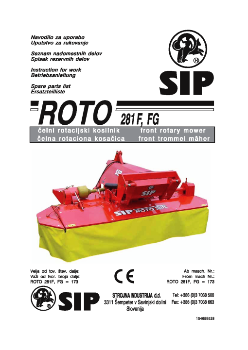 Sip Roto_281F_FG Parts manual catalog PDF Download