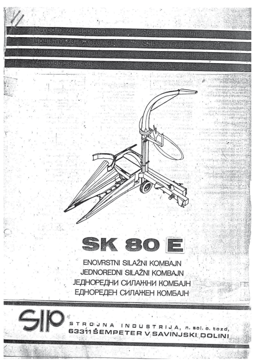 Sip SK_80E Parts manual catalog PDF Download
