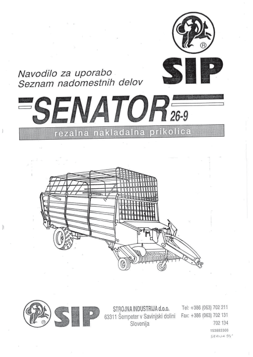 Sip Senator_26-9 Parts manual catalog PDF Download