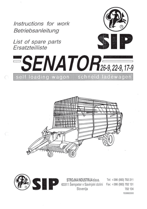 Sip Senator_26-9_22-9_17-9 Parts manual catalog PDF Download