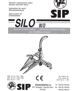 Sip Silo_80D Parts manual catalog PDF Download