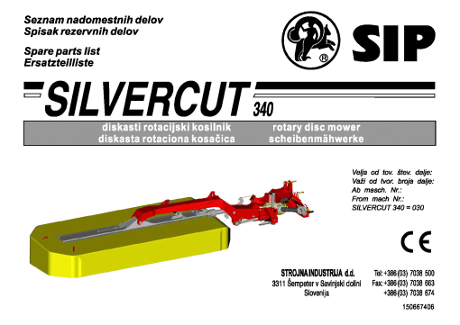 Sip Silvercut_340 Parts manual catalog PDF Download
