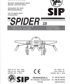Sip Spider_230 Parts manual catalog PDF Download