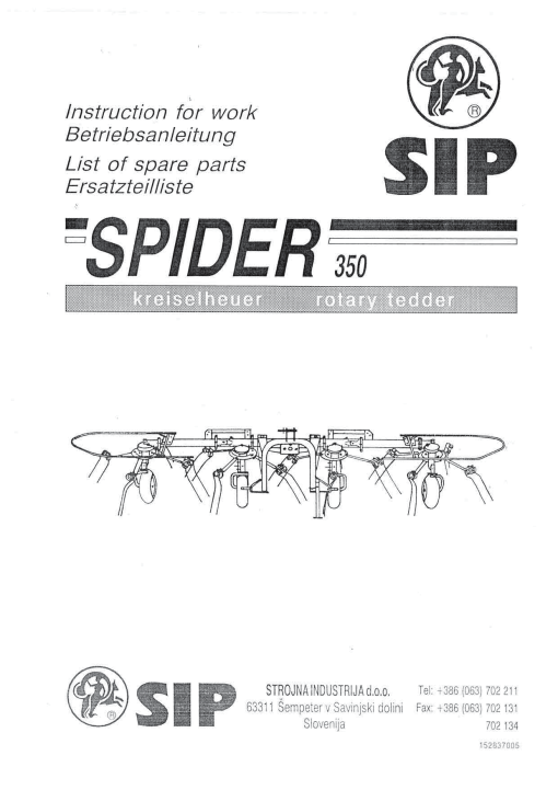 Sip Spider_350 Parts manual catalog PDF Download