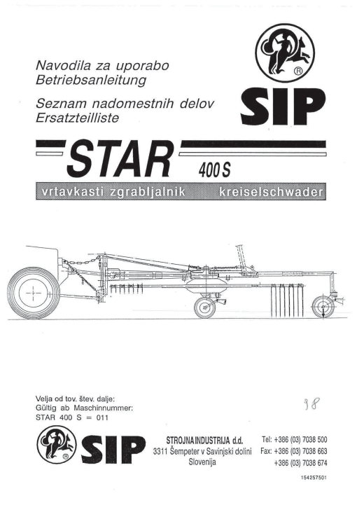 Sip Star_400S Parts manual catalog PDF Download