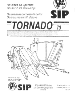 Sip Tornado_70 Parts manual catalog PDF Download