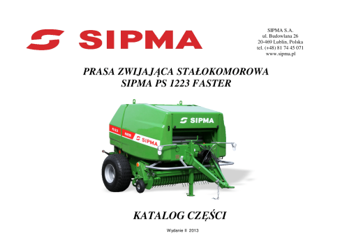 Sipma PS-1223 Parts manual catalog PDF Download