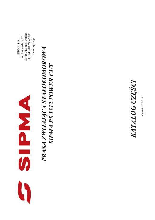 Sipma PS-1312 Parts manual catalog PDF Download
