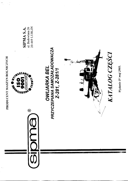 Sipma Z-281 Parts manual catalog PDF Download
